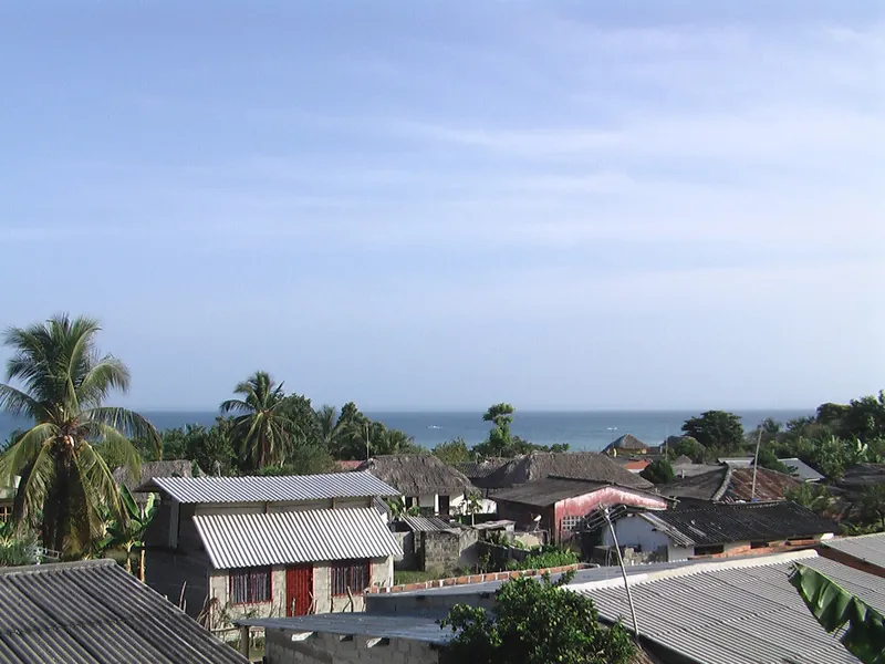 Rooftops and sea in Limón