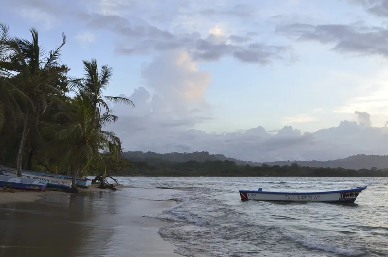 A boat on the beach at Puerto Viejo